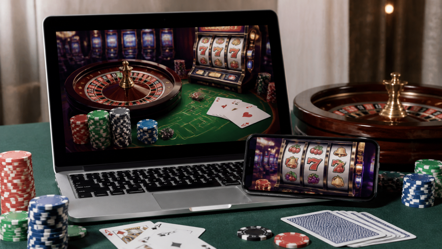 Best Online Casino Sites Singapore: A Practical Guide Laptop and phone showing online casino games