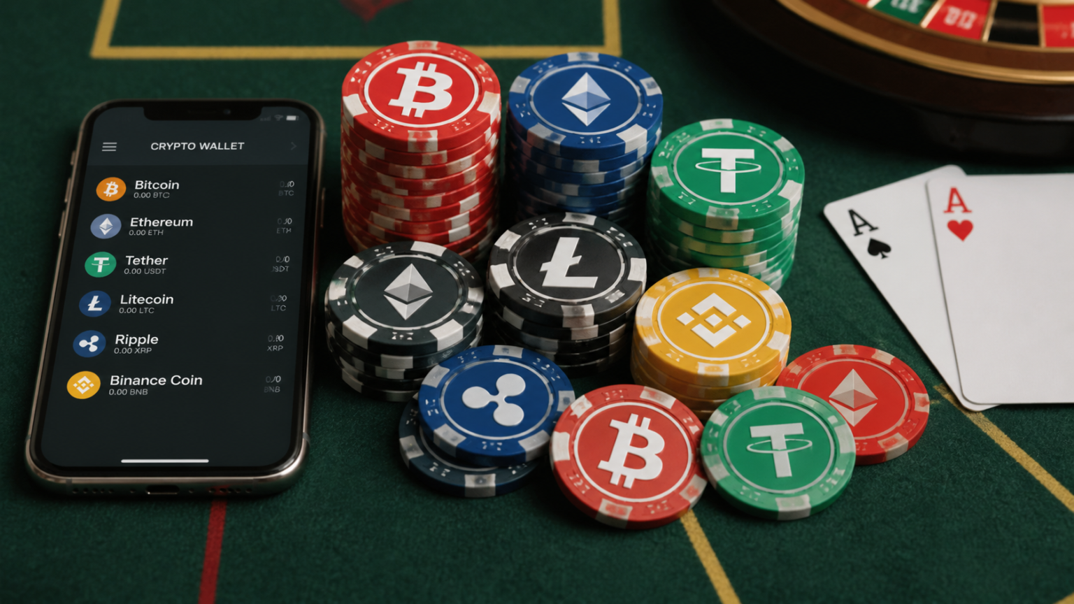 Nuovi Casino Online: Checklist per Analizzare Affidabilità e Gioco Responsabile Casino table with crypto wallet on a phone and gaming chips