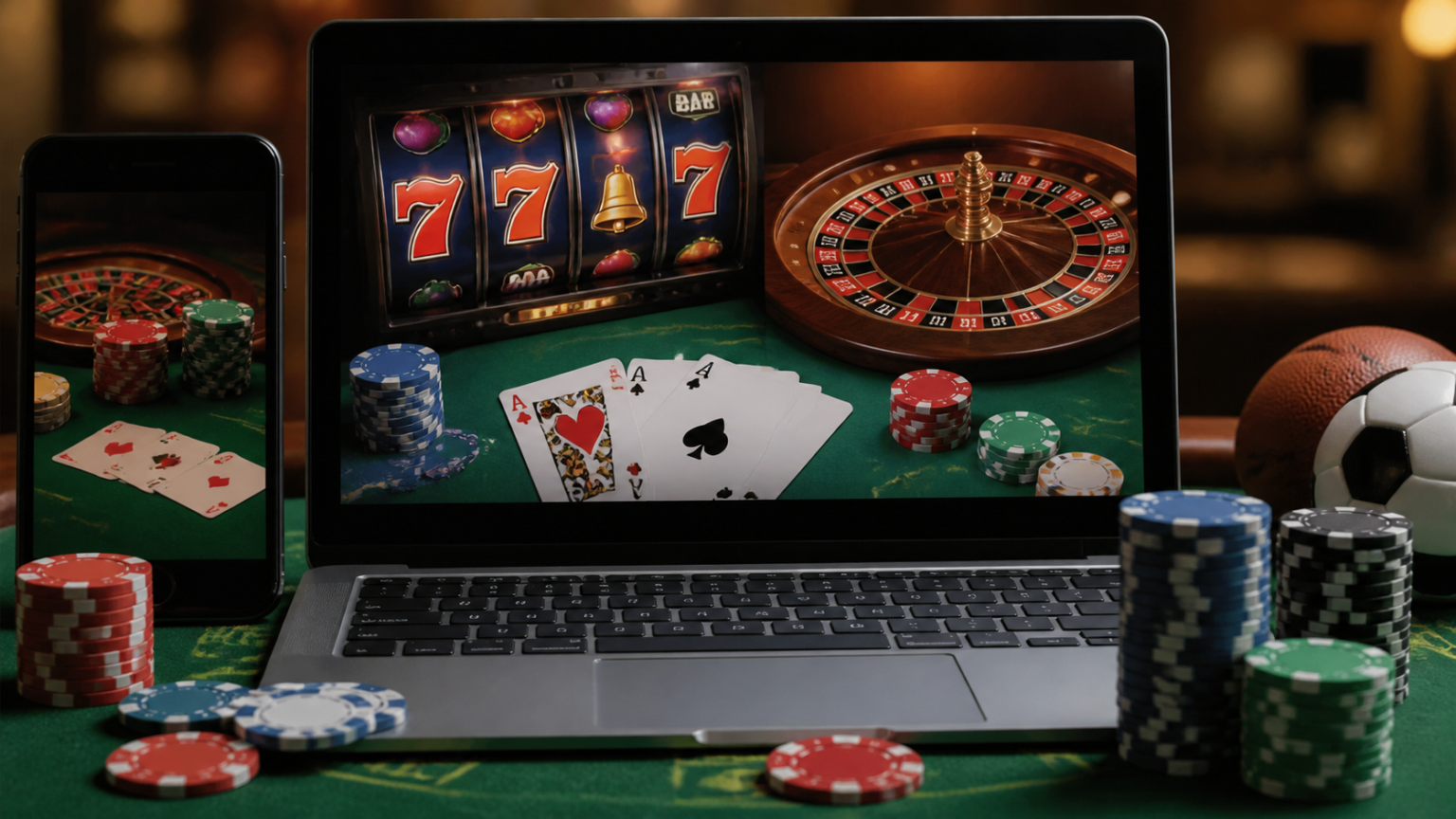 Online Casinos: How to Choose, Play, and Stay in Control Online casino interface with slot reels, cards, and roulette wheel