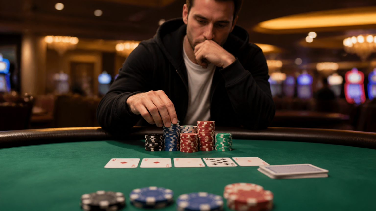 Online Poker Real Money: A Practical Guide for Players Poker chips and cards on a casino table